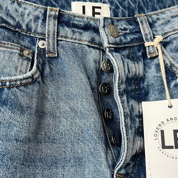Lovers & Friends Ryan High Rise Straight Leg Jeans In Cascade Blue Size 25 - Picture 7 of 16